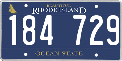 RI license plate 184729