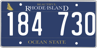 RI license plate 184730