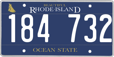RI license plate 184732