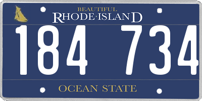 RI license plate 184734
