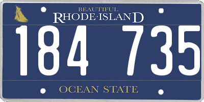 RI license plate 184735