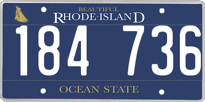 RI license plate 184736