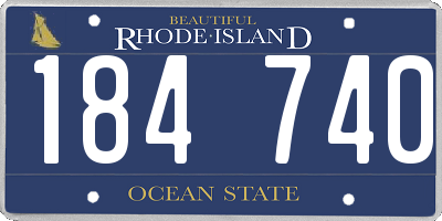 RI license plate 184740