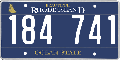 RI license plate 184741