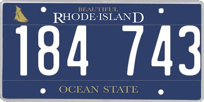 RI license plate 184743