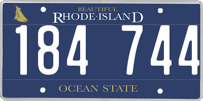 RI license plate 184744