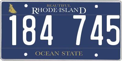 RI license plate 184745