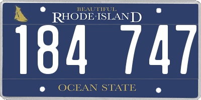 RI license plate 184747