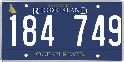 RI license plate 184749