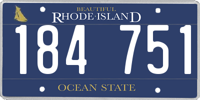 RI license plate 184751