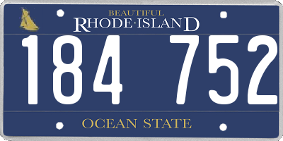 RI license plate 184752