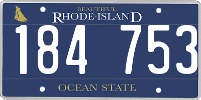 RI license plate 184753
