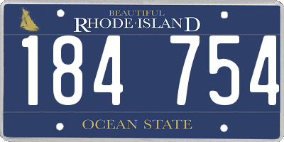 RI license plate 184754