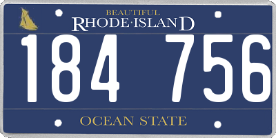 RI license plate 184756