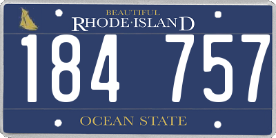 RI license plate 184757