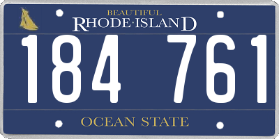 RI license plate 184761