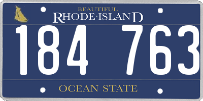 RI license plate 184763