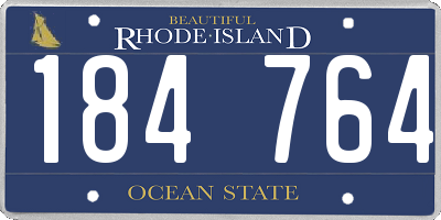 RI license plate 184764