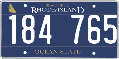 RI license plate 184765