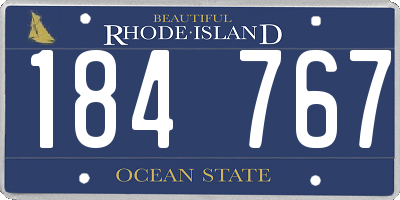 RI license plate 184767
