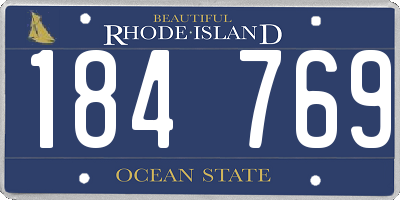 RI license plate 184769