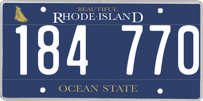 RI license plate 184770