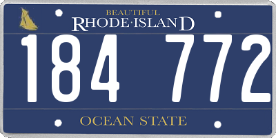 RI license plate 184772