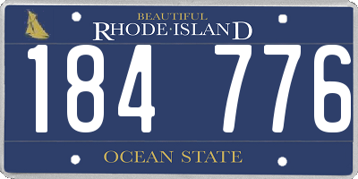RI license plate 184776