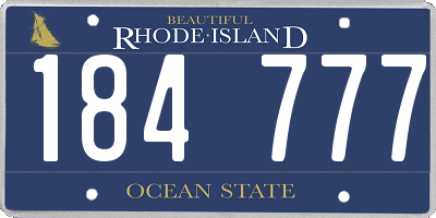 RI license plate 184777