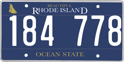 RI license plate 184778