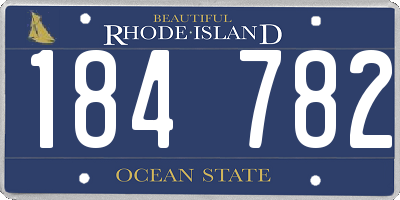 RI license plate 184782