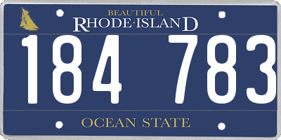 RI license plate 184783