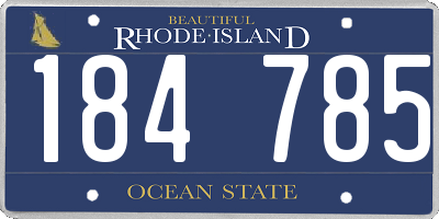 RI license plate 184785