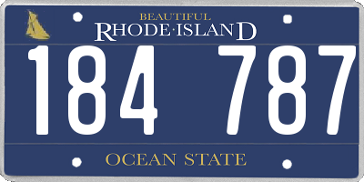 RI license plate 184787