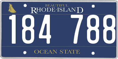 RI license plate 184788