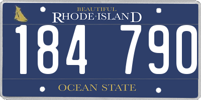 RI license plate 184790
