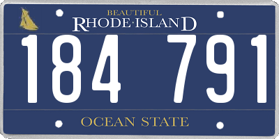 RI license plate 184791