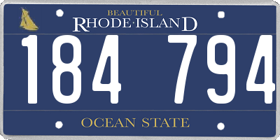 RI license plate 184794