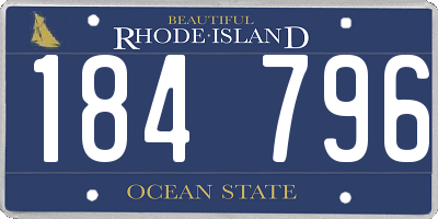 RI license plate 184796