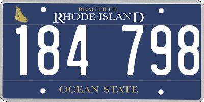 RI license plate 184798