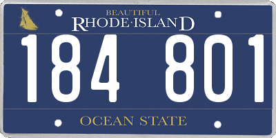RI license plate 184801