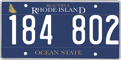 RI license plate 184802