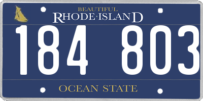 RI license plate 184803