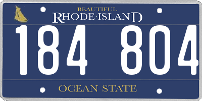 RI license plate 184804