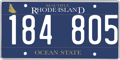 RI license plate 184805