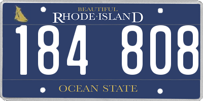 RI license plate 184808