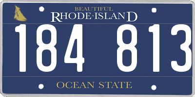 RI license plate 184813