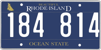 RI license plate 184814