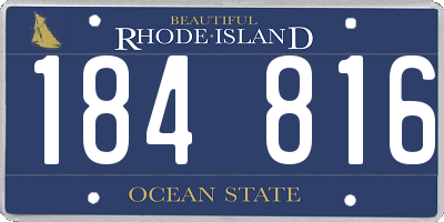 RI license plate 184816