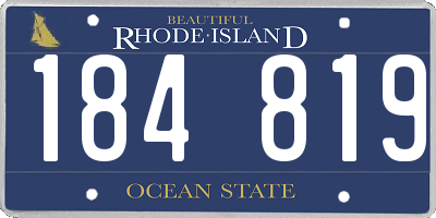 RI license plate 184819